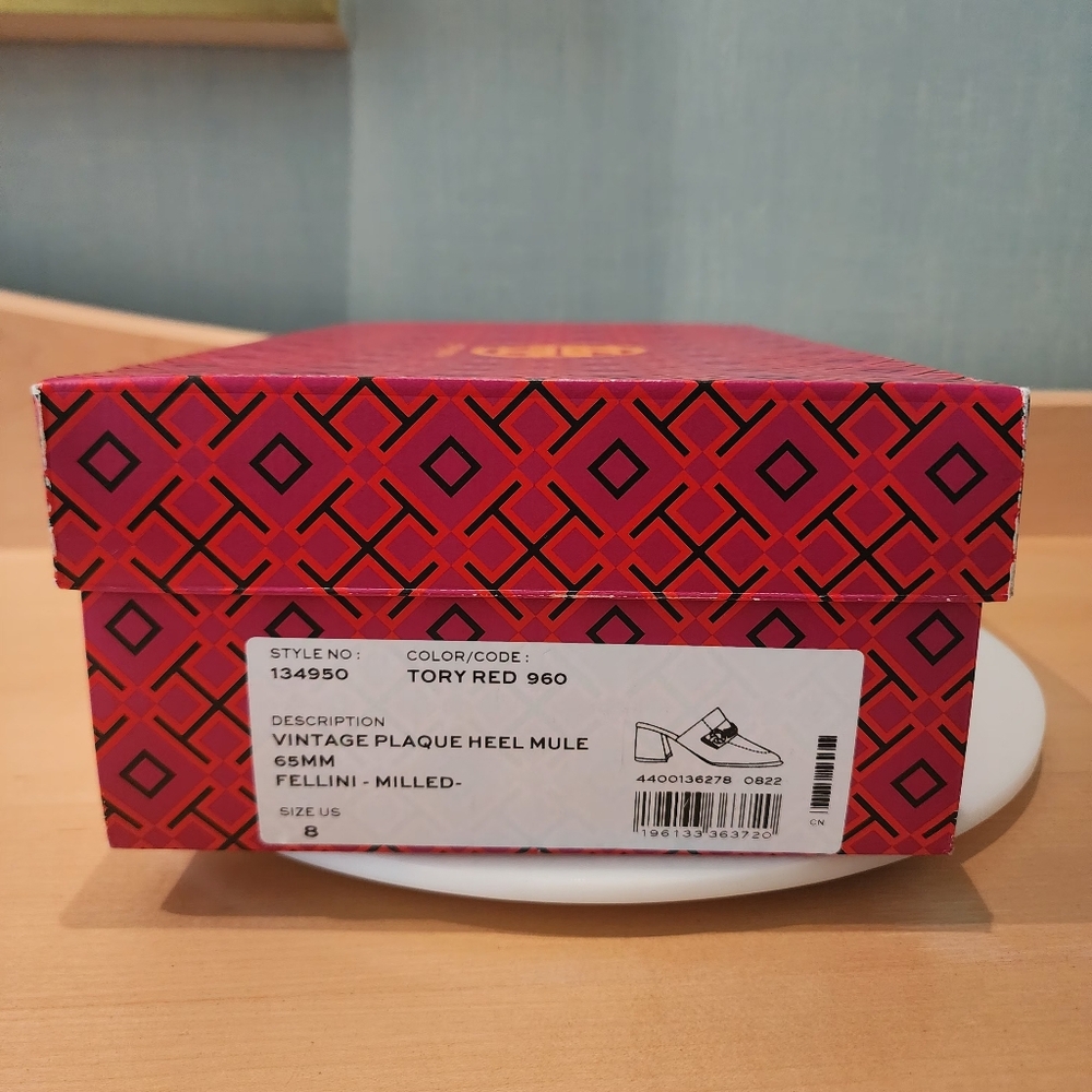 🔥Tory Burch | Red Perrine Mules with Gold Accents - Picture 17 of 17